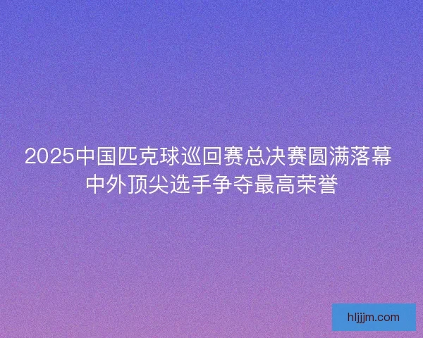 2025中国匹克球巡回赛总决赛圆满落幕 中外顶尖选手争夺最高荣誉